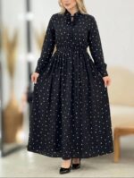 پیراهن بلند زنانه مدل قلبی جنس بوگاتی درجه یک - تصویر 7