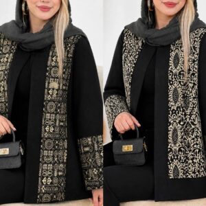 کت زنانه مجلسی مدل ماندانا سوزن‌دوزی جنس پرشین مکانیک