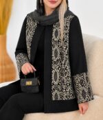 کت زنانه مجلسی مدل ماندانا سوزن‌دوزی جنس پرشین مکانیک - تصویر 7