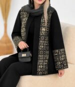 کت زنانه مجلسی مدل ماندانا سوزن‌دوزی جنس پرشین مکانیک - تصویر 8