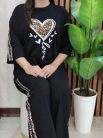 ست تیشرت و شلوار زنانه مدل آمون جنس اسپان گلکسی - تصویر 4