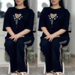ست تیشرت و شلوار زنانه مدل آمون جنس اسپان گلکسی