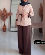 ست کت و شلوار زنانه مدل هدی | جنس مازراتی کمربنددار | فری‌سایز تا 46 - تصویر 3