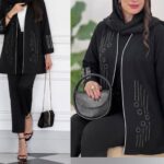 مانتو مجلسی زنانه مدل غوغا | جنس مازراتی درجه یک | رنگ مشکی تک | فری سایز 36 تا 46